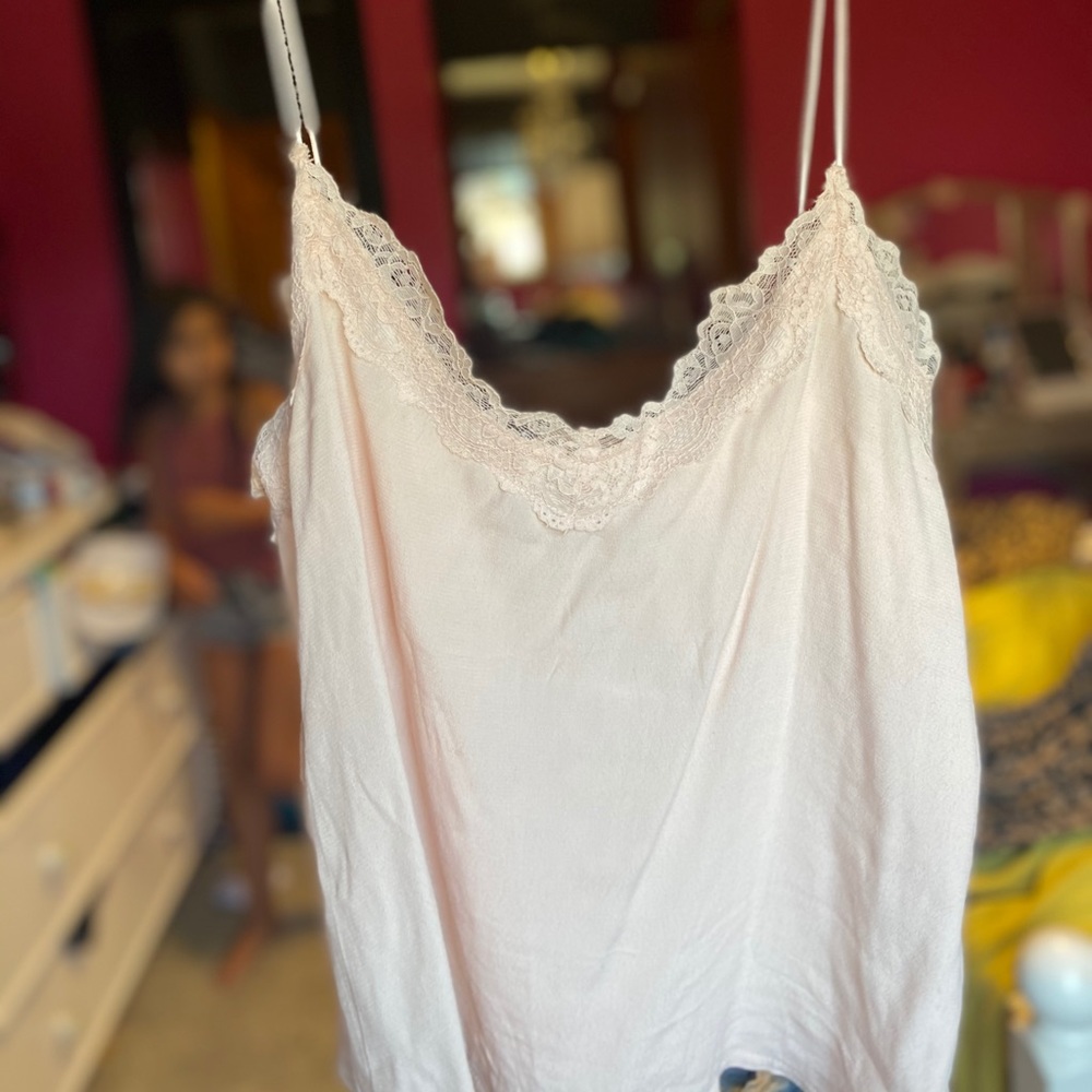 Pink lacy tank top